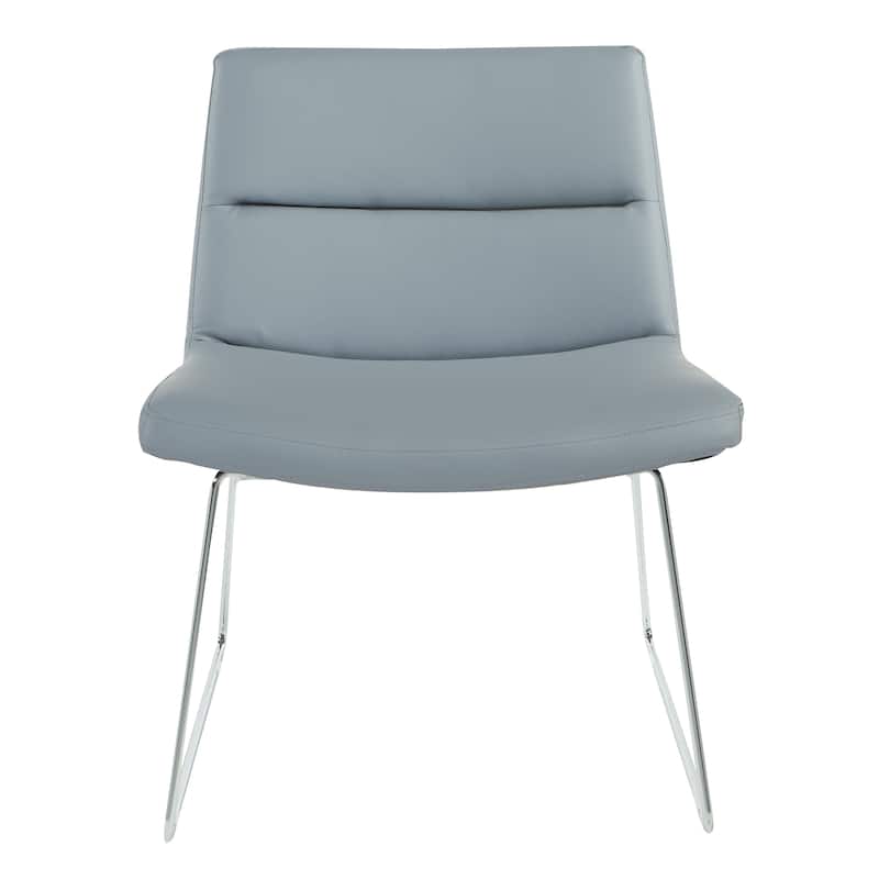 Thompson Upholstered Lounge Chair with Chrome Base