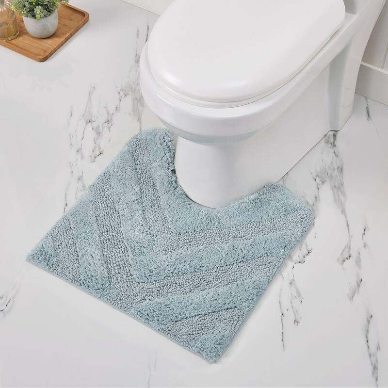 Better Trends Bathroom Rug Set 100% Cotton Tufted Water Absorbent Bath Rug for Shower, Sink Mats Machine Wash Hugo Collection