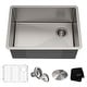 preview thumbnail 78 of 158, KRAUS Standart PRO Undermount Single Bowl Stainless Steel Kitchen Sink 25 inch (25"L x 18"W x 10.5"D)