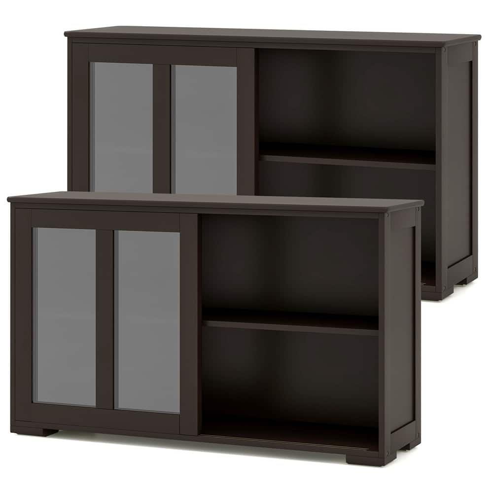 Costway 2-Door Stackable Buffet Sideboard Set of 2 with Sliding - See Details