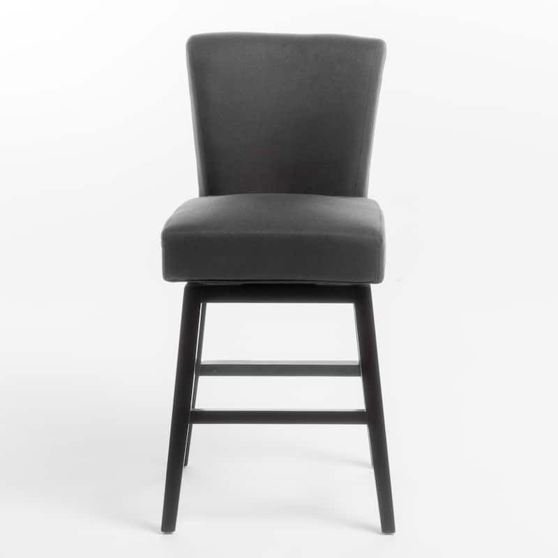Tracy 28-inch Fabric Swivel Counter Stool by Christopher Knight Home - Dark Charcoal