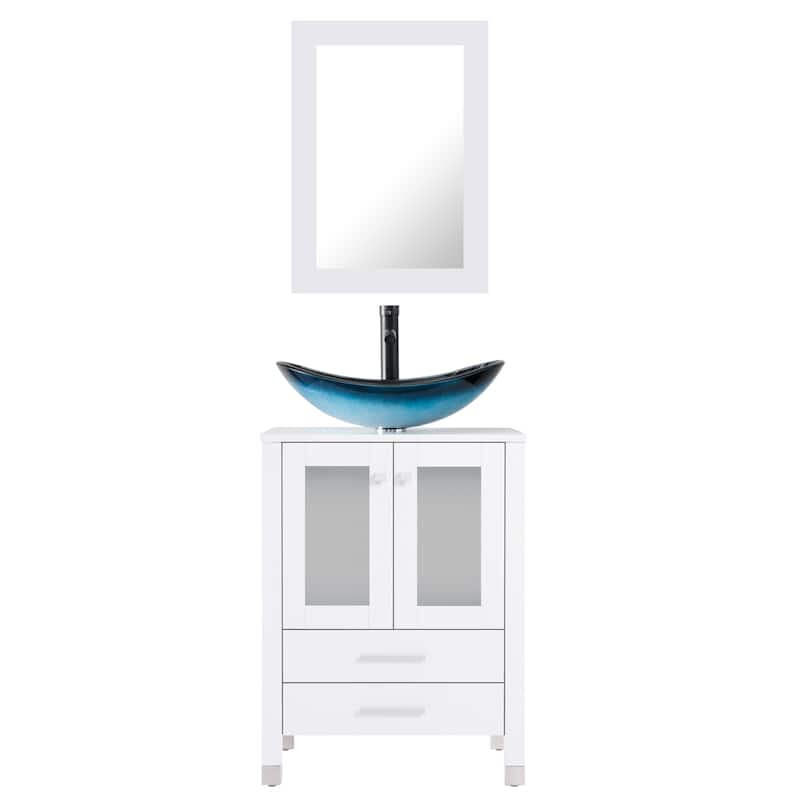 24" Bathroom Vanity with Sink Set Storage Cabinet Combo