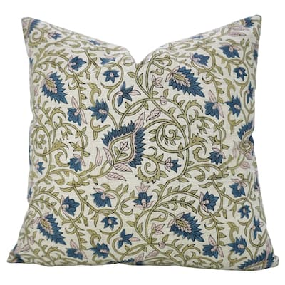Fabdivine Floral Pillow Cover for Rustic Sofa 14x20 Inch Rectangle Soft Linen Blend Gift Throw Home Décor Cushioncase, Hawamahal