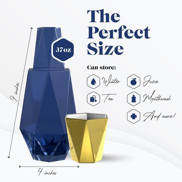 dimension image slide 0 of 2, American Atelier Modern Geometric 37oz Carafe and Tumbler
