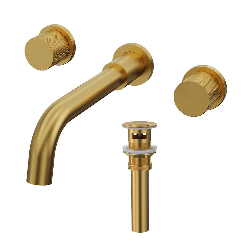 GRANDJOY 2-Handle Wall Mounted Bathroom Faucet