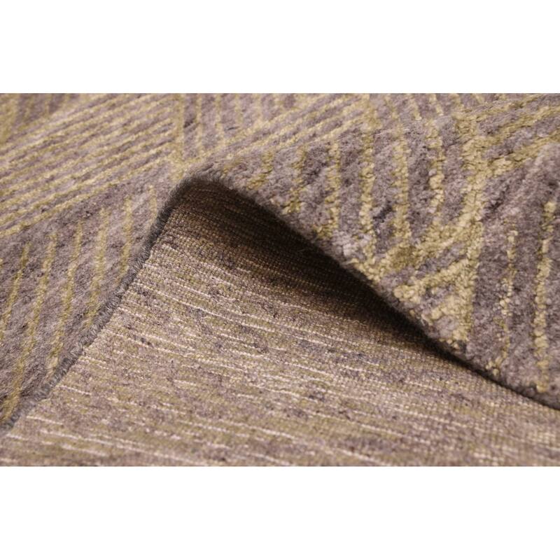 ECARPETGALLERY Hand Loomed Elysian Dark Grey Silk, Wool Rug - 5'11 x 8'11