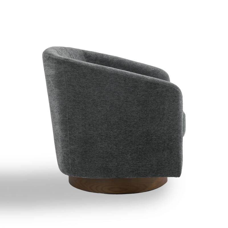 Modern Linen Chenille 360°Swivel Barrel Chair