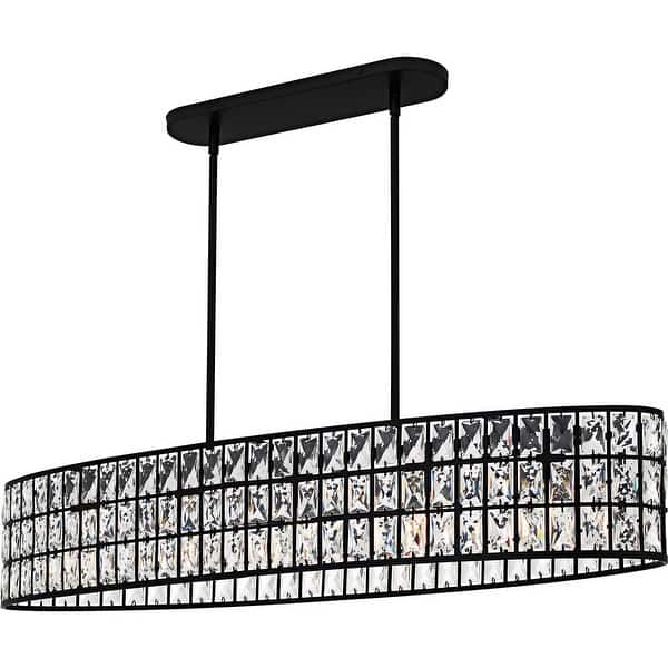 slide 2 of 10, Gibson 5-Light Matte Black Linear Chandelier