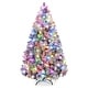 Pre-Lit Snow Flocked Artificial Christmas Tree w/ Multicolored Lights ...