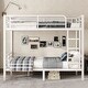 preview thumbnail 1 of 10, White Metal Full over Full Bunk Bed with Under Bed Storage and Safety Guardrails White - Full