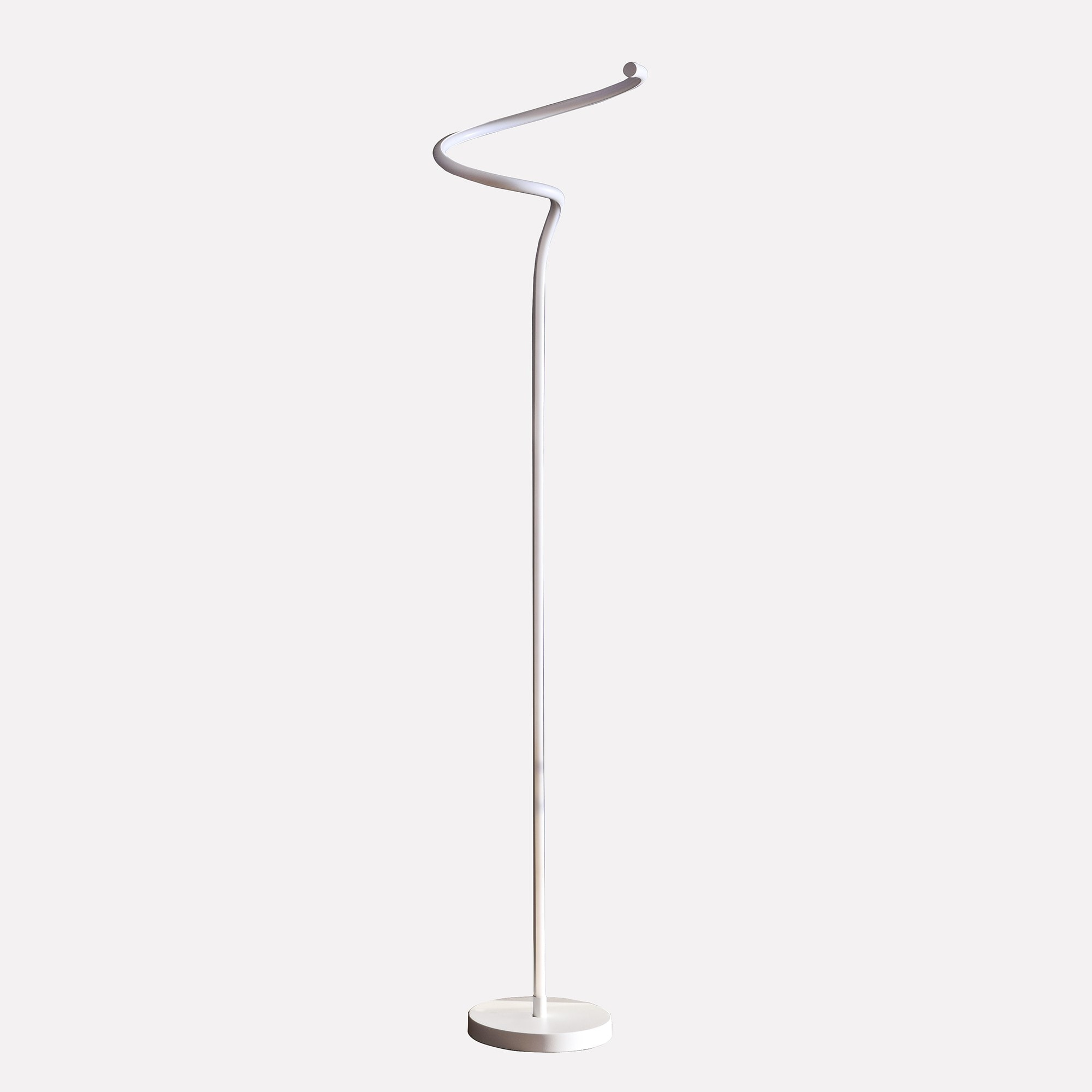 White Aluminum LED Floor Lamp with Integrated Bulb and Inline Switch - 11” x 11” x 50.75” (D x W x H)