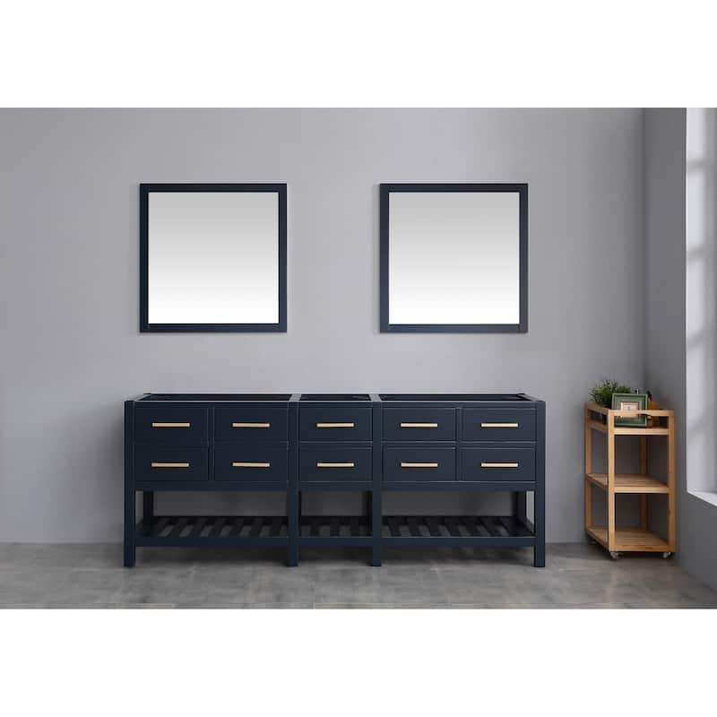 Willow Collections 84 x 22 Santa Fe Double Bowl Sink Bathroom Vanity with 2 in Quartz