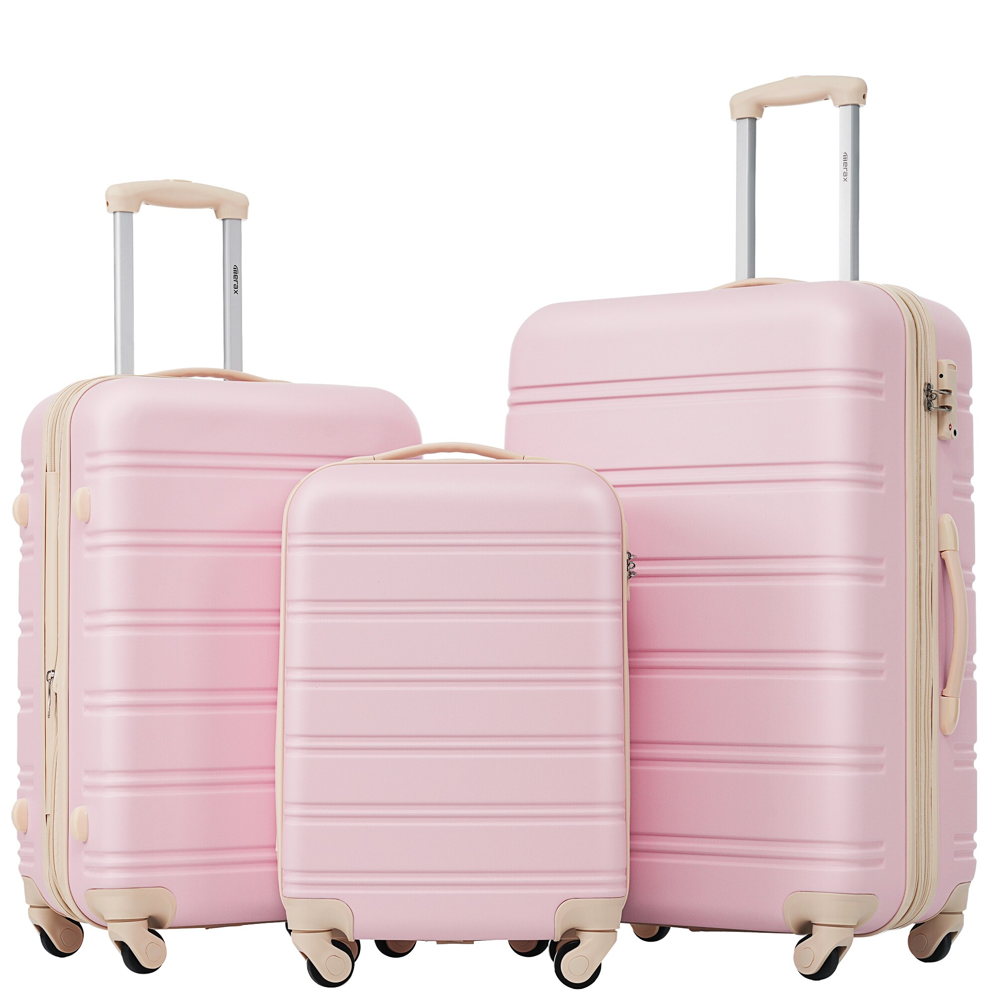 Light pink luggage set deals