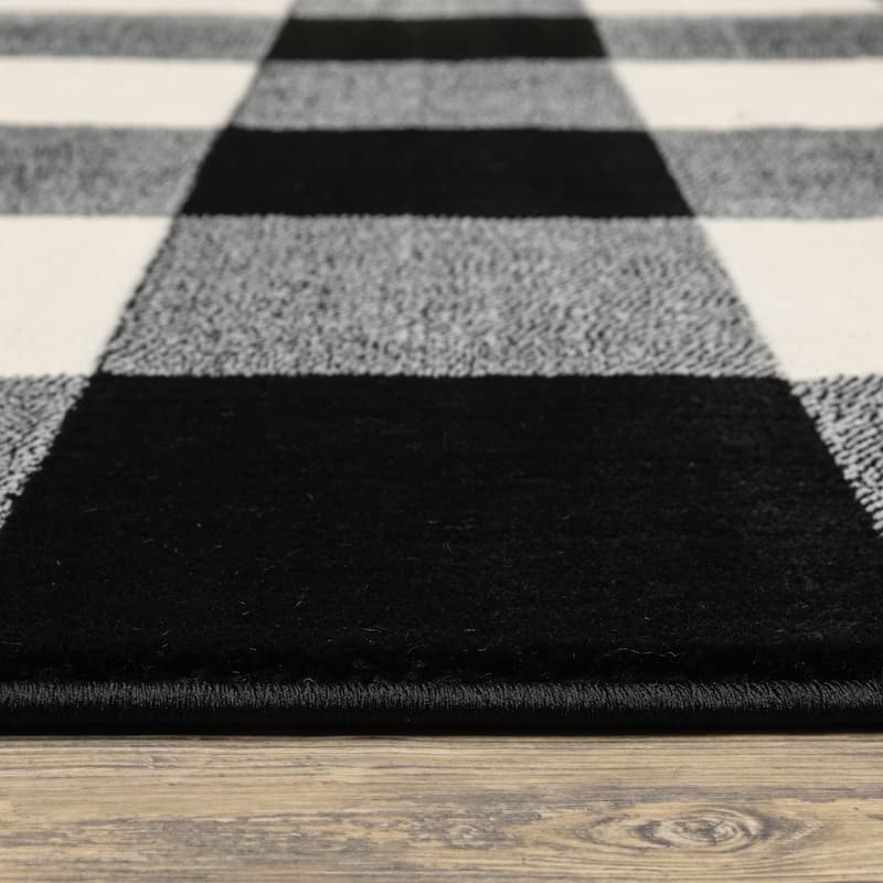 Style Haven The Gray Barn Told Gait Gingham Checker Area Rug