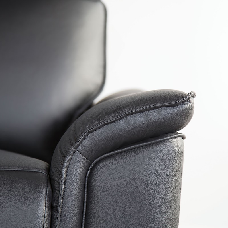 Furniture of America Marty Modern Leather Match Manual Reclining Sofa with Flared Padded Arms