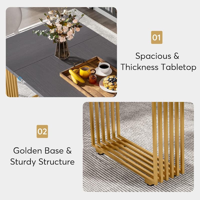 Modern Dining Table, 70.8 Inches Long Dining Room Kitchen Table