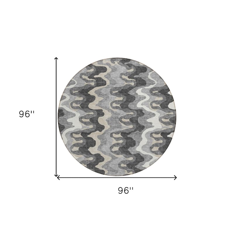 HomeRoots Abstract Transitional Rectangle Outdoor Rug