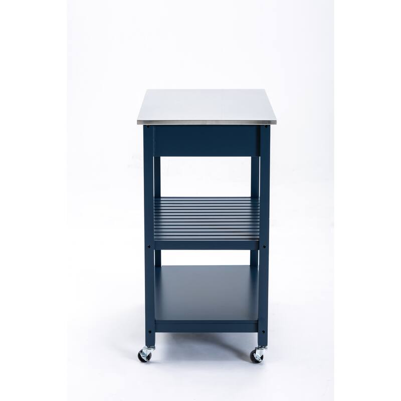 Holland Kitchen Cart With Stainless Steel Top