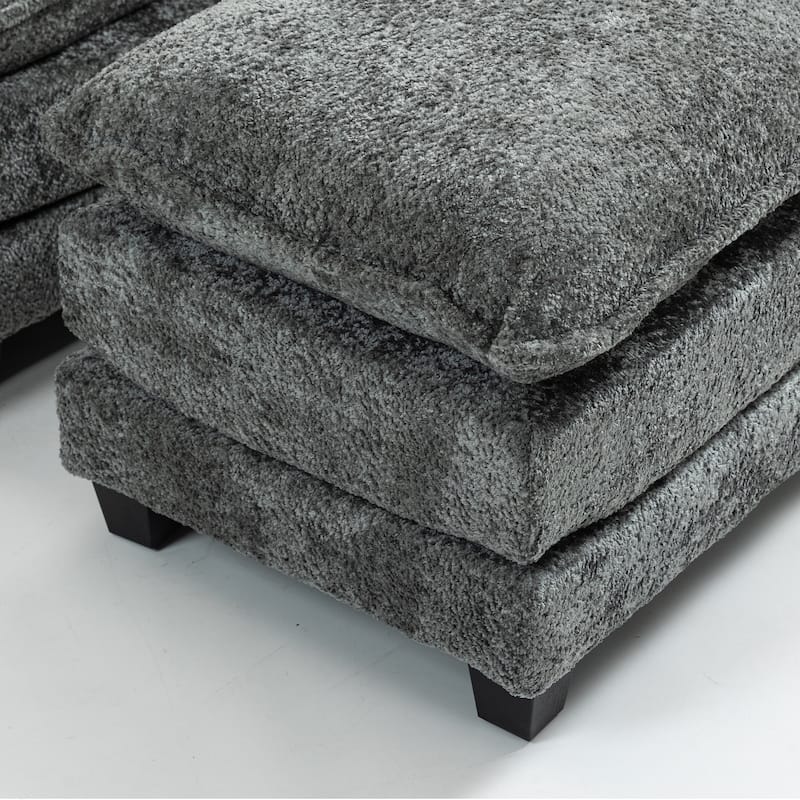 55x39" Oversized Boucle Single Sofa Bed with Ottoman Lounge Indoor Sofa
