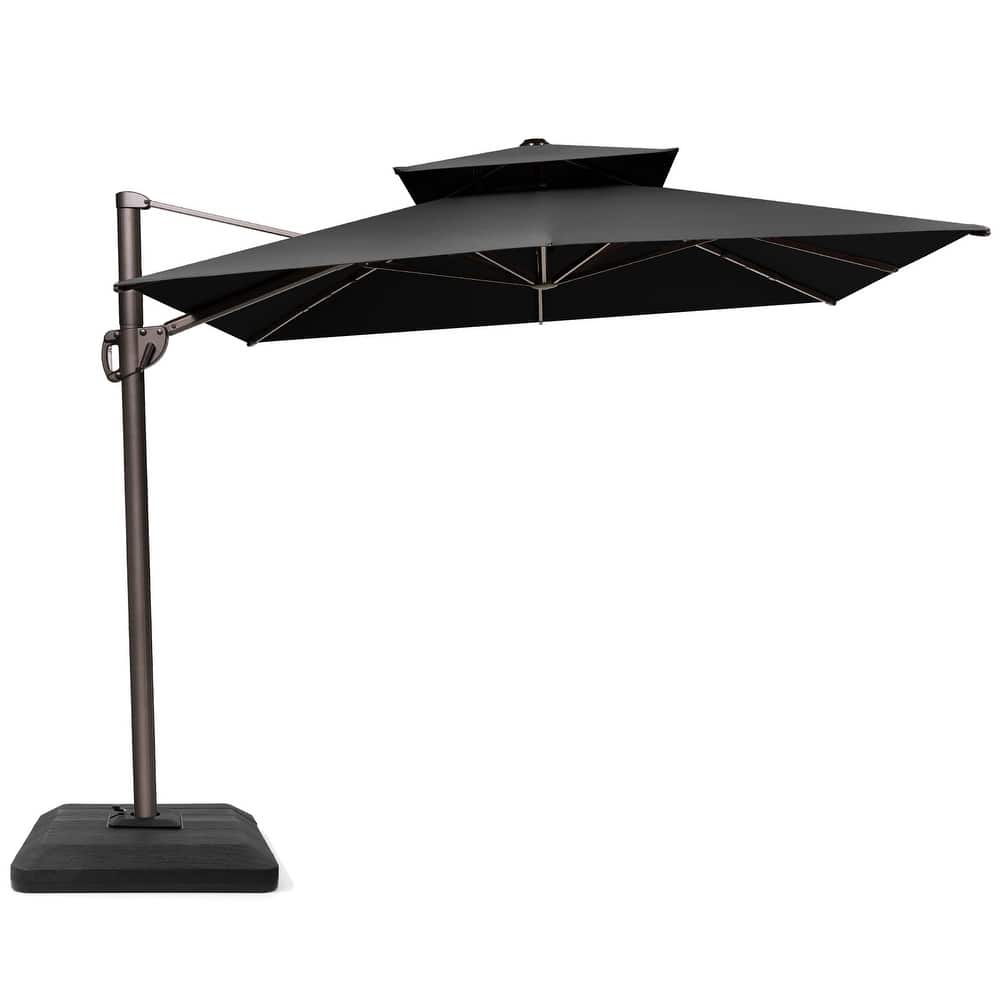 Outdoor 9 x 11 ft Patio Offset Cantilever Umbrella with Weights Base