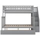 preview thumbnail 5 of 11, Gray Twin over Full Pine Wood Bunk Bed with Trundle