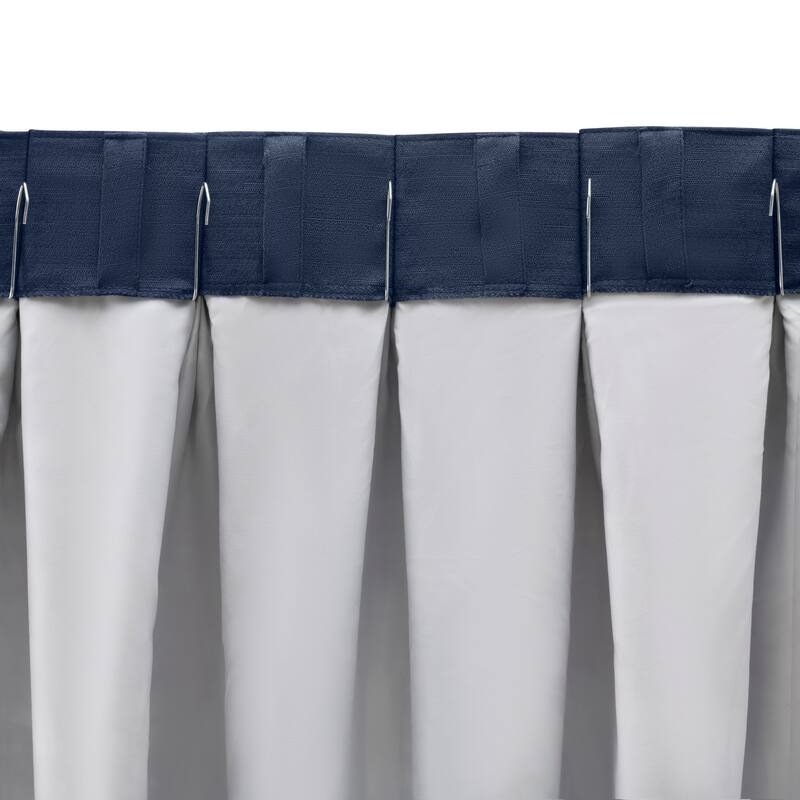 Premium Grasscloth Sheen Pinch Pleat w Back Tab Patio Curtain Panel
