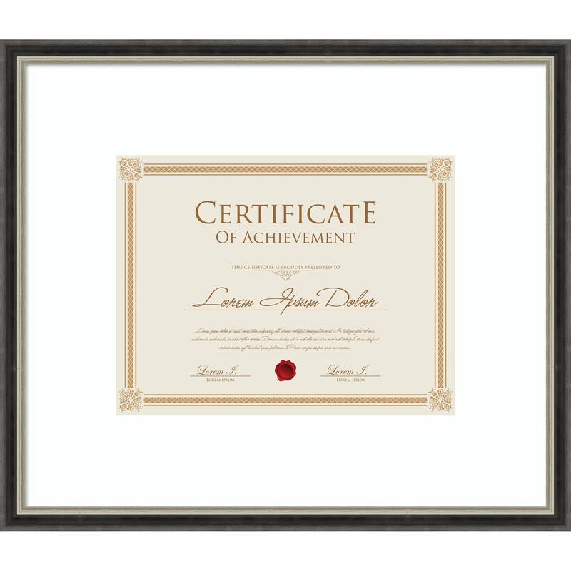 Theo Black Silver Narrow Framed Picture Frame, Photo Frame - 17x14.5 Matted White 11x9 - Theo Black Silver Narrow