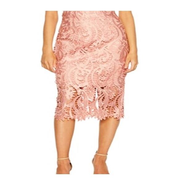 Bardot Women's Lace Sleeveless Halter Midi Cocktail Sheath Dress Pink Size  Small - Bed Bath & Beyond - 40564575