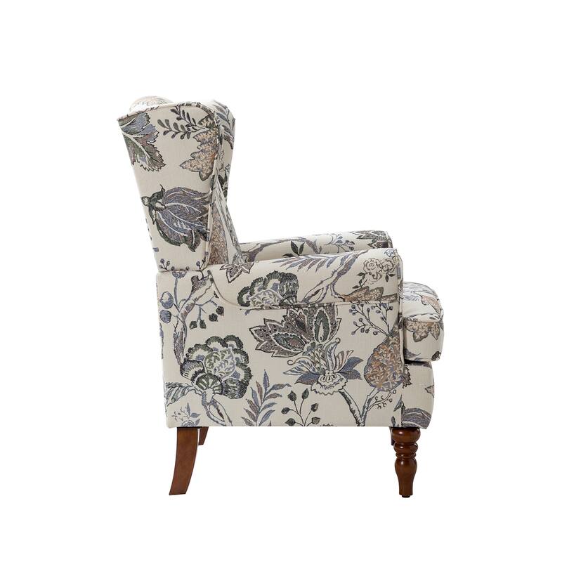 Epimethis Traditional Wingback Armchair with Foam-filled Seat and Turned Legs Set of 2 by HULALA HOME
