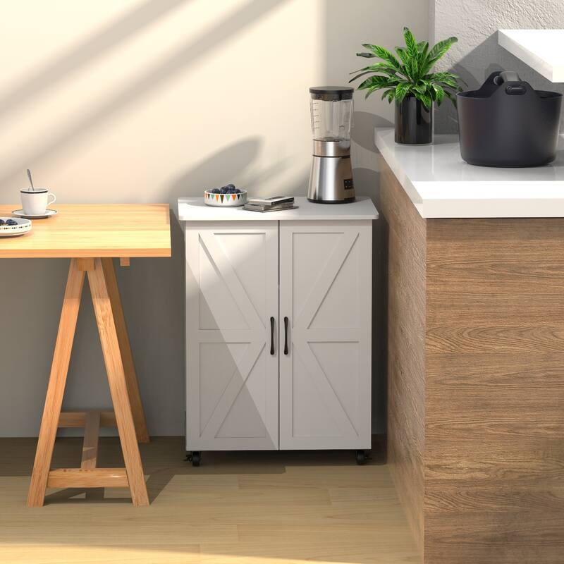 White Modern Storage Cabinet with Unique Meter Shaped Door Large Capacity Multi-Purpose Organizer for Home or Office