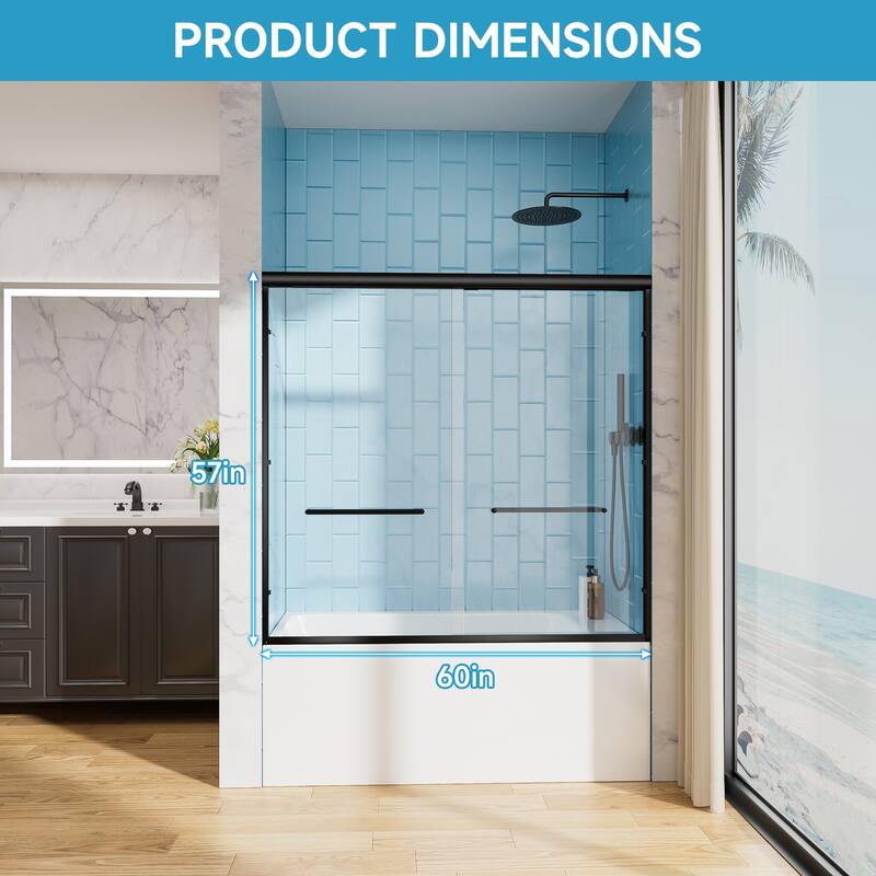 Aluminum Frame Double Sliding Shower Door