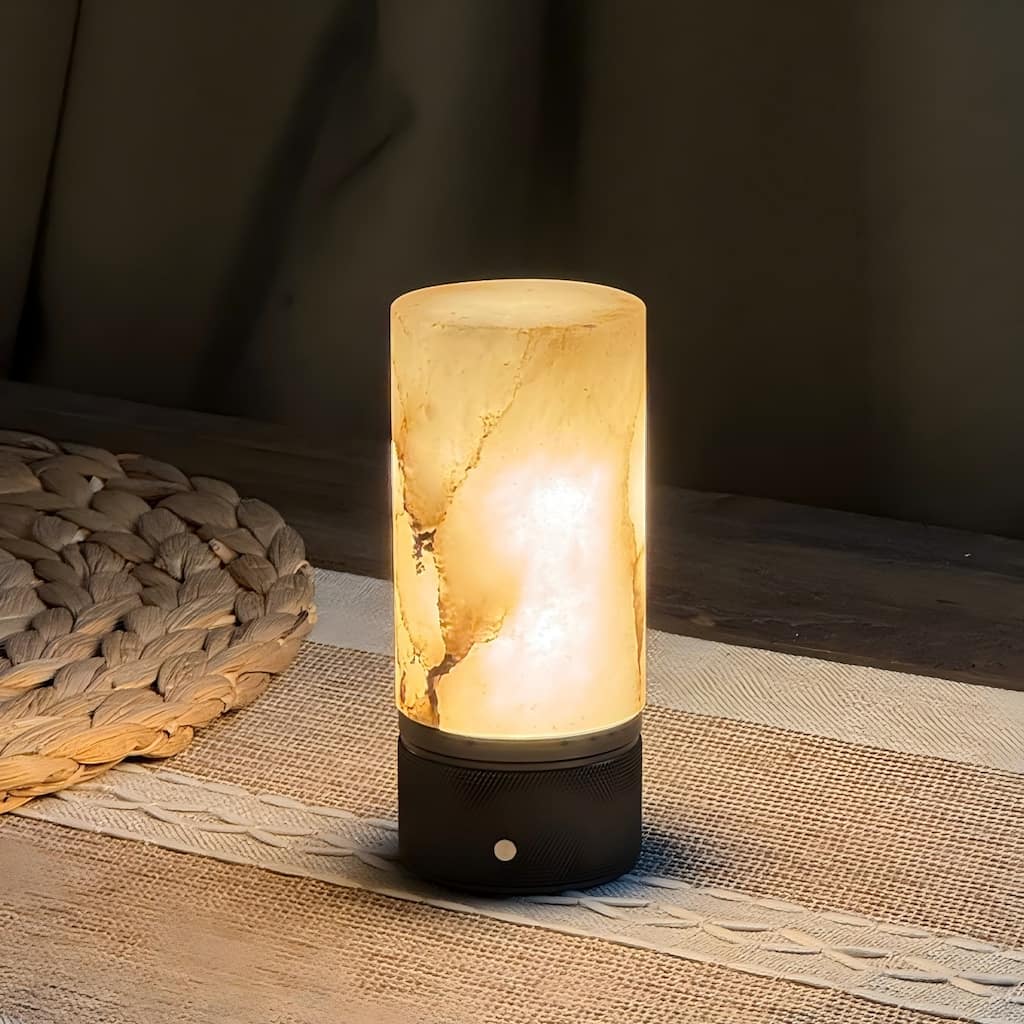 Modern Spanish Alabaster Rechargeable Table Lamp with Integrated LED