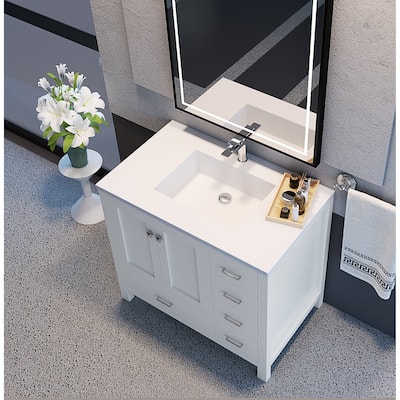 Serenity Solid-Surface Bathroom Vanity Top with Sink