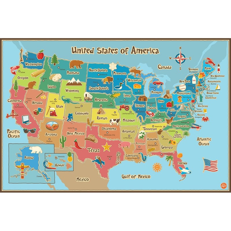 Kids USA Dry Erase Map Decal