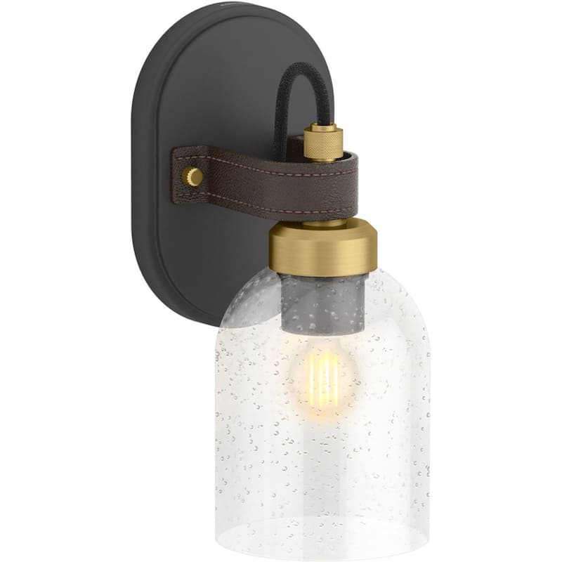 Kohler Lighting 38416-SC01 Tannage 11" Tall Wall Sconce - Matte Black / Brushed Moderne Brass