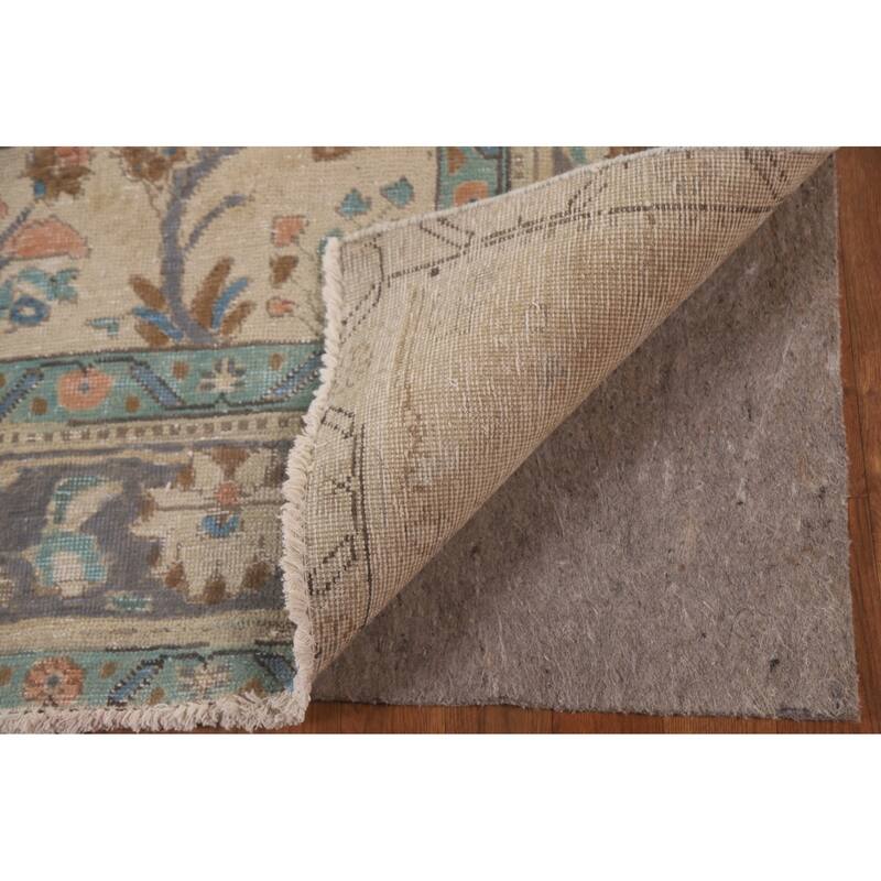 Vintage Over-Dyed Distressed Tabriz Persian Rug Handmade Wool Carpet - 6'4" x 9'9"