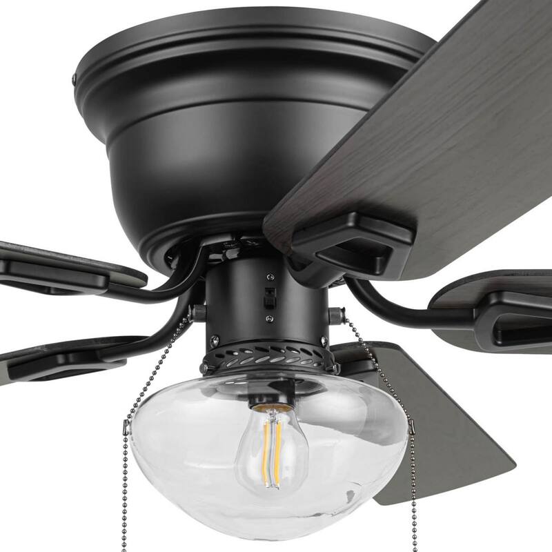 Honeywell 42" Halle Indoor Matte Black Ceiling Fan with Light & Pull Chain - 42 Inches