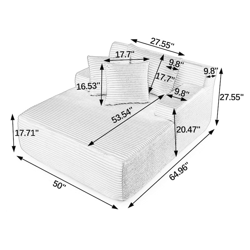Roomfitters Velvet Lounge Chair No Assembly Required, Fluffy Single Lazy Sofa for Living Room and Bedroom