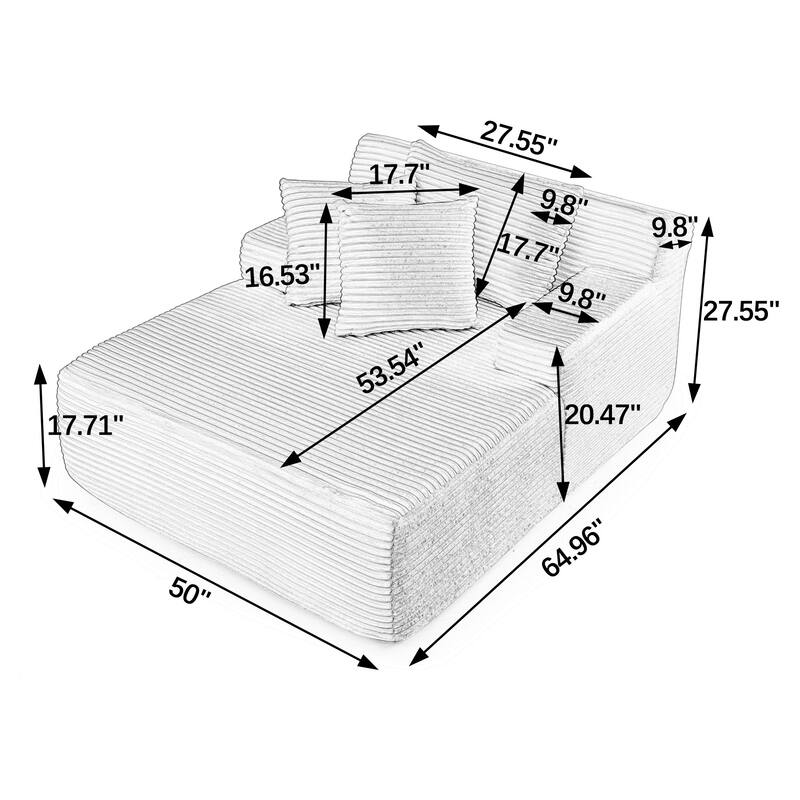 Single lazy sofa lounge chair, no assembly required, made of velvet fabric, fluffy modern single lounge chair