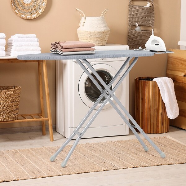 Gymax 57'' x 15'' Foldable Ironing Board w/ 7-Level Height - On