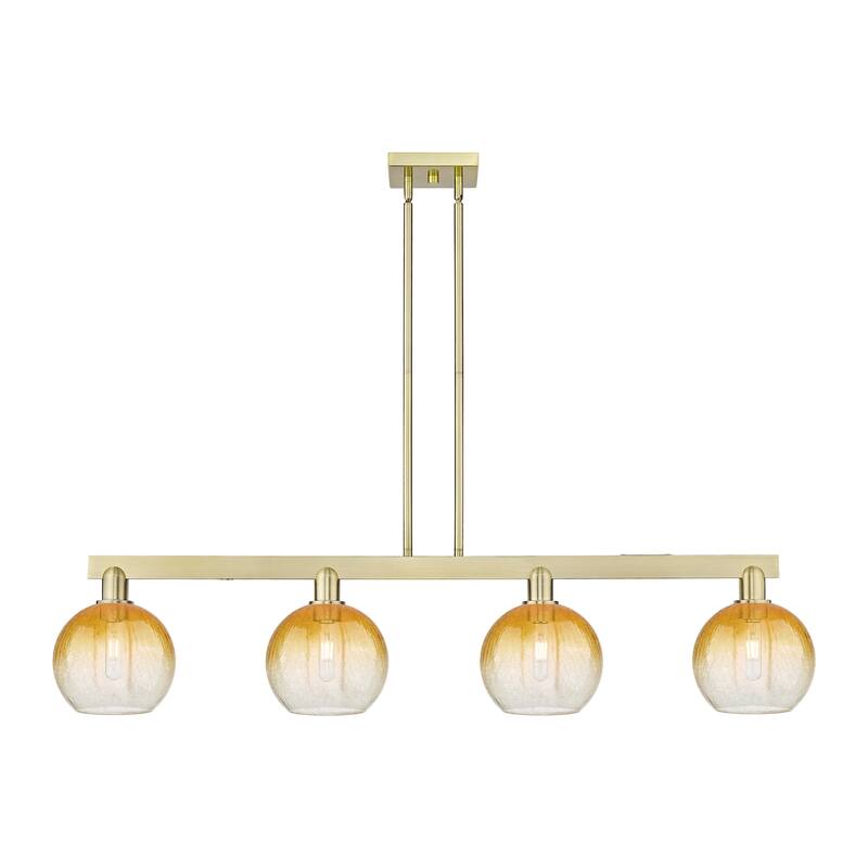 Innovations Lighting 716-4I-12-48 Brookhaven Globe Linear Brookhaven - Antique Brass / Amber