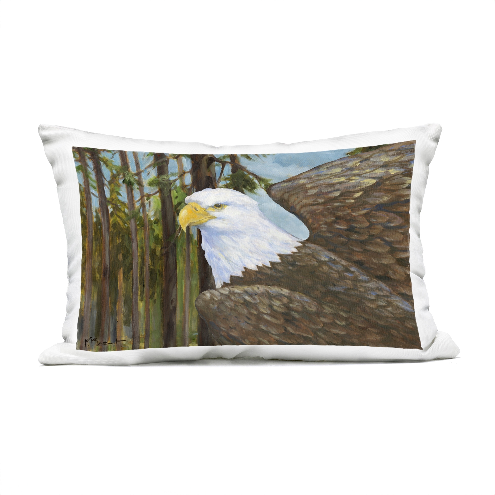 Stupell Woodland Eagle's View Printed Outdoor Throw Pillow Design by Paul Brent
