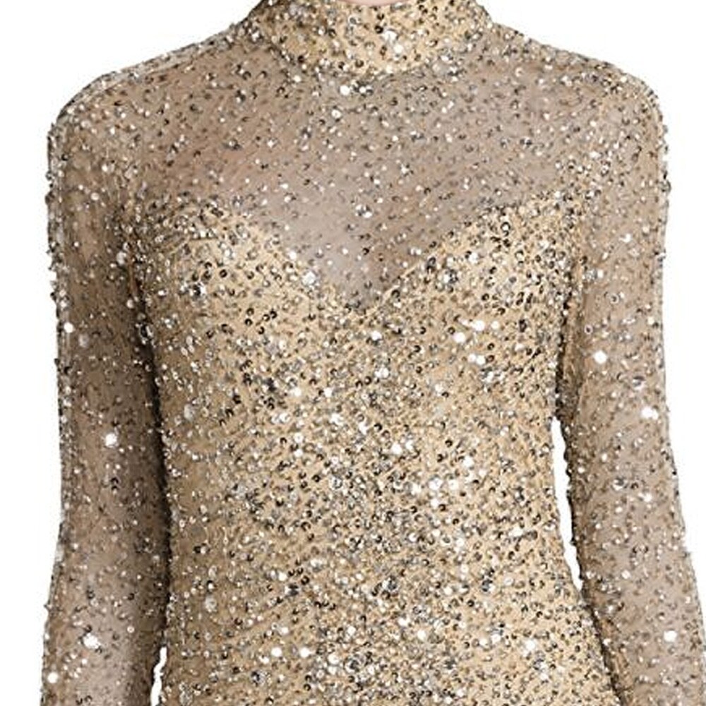 parker black leandra sequin gown