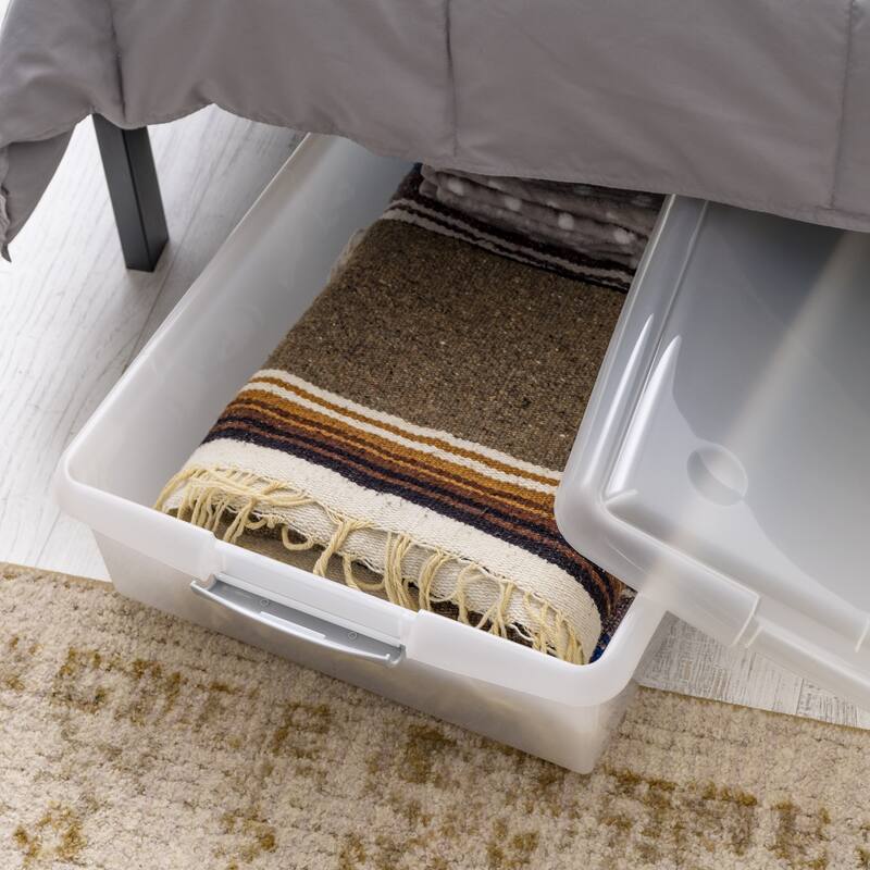 IRIS USA® Store and Slide Box 40 Qt Buckle Lid - Gray