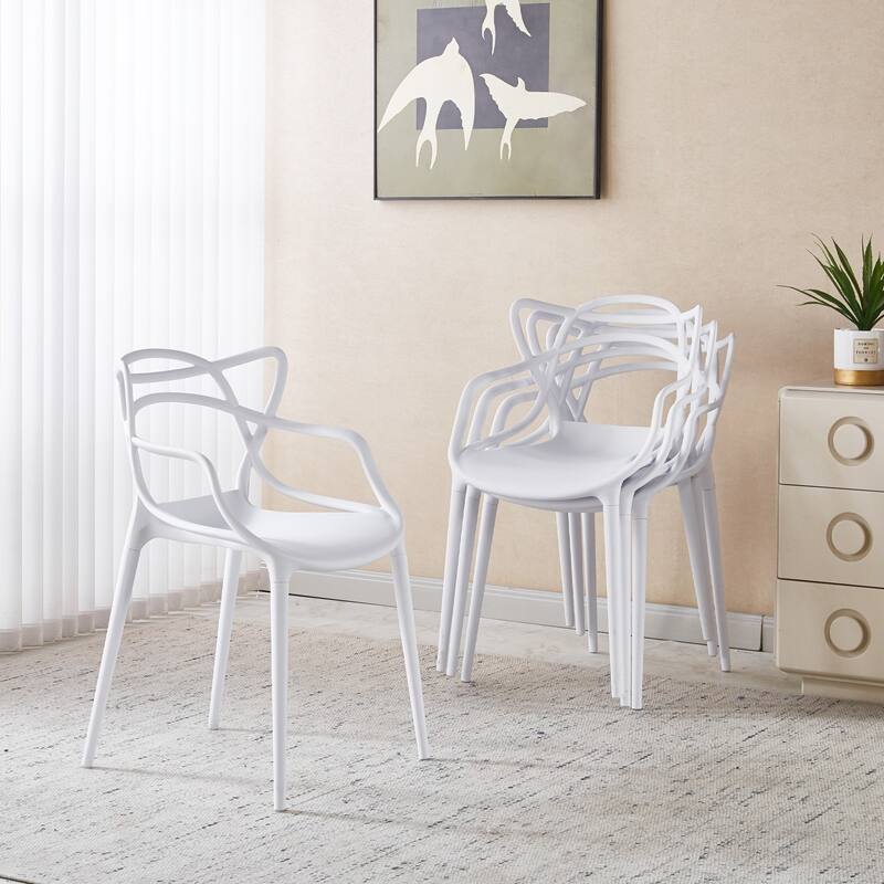Set of 4 Plastic Dining Chairs