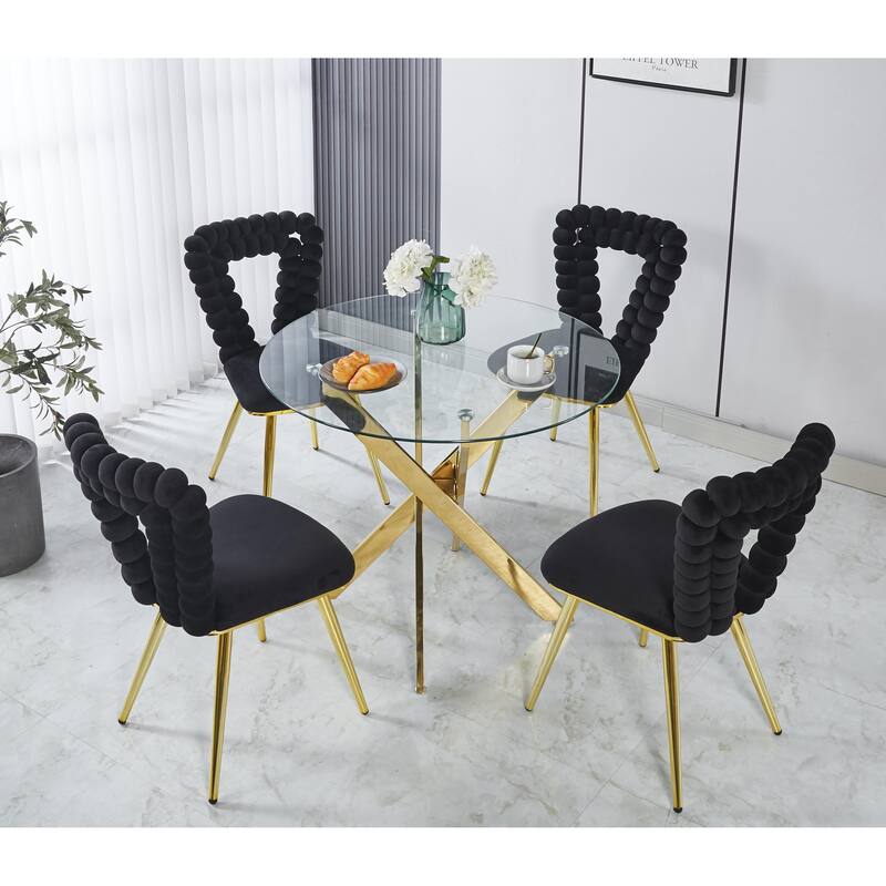 Luxury Minimalist Dining Chairs Set of 2 w/ Comfortable Backrest & Soft Cushions for Dining Room Living Room Cafe