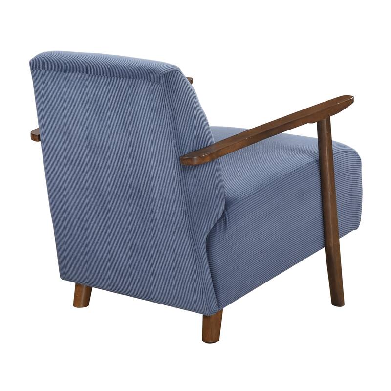 Fedora 28" Corduroy Accent Chair - Solid Wood Arms and Legs