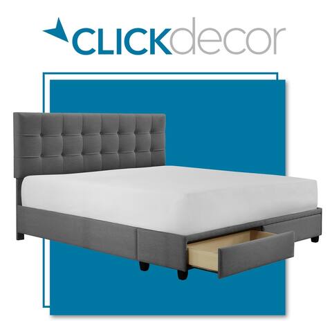 ClickDecor Edmond Storage Bed with Adjustable Height Headboard