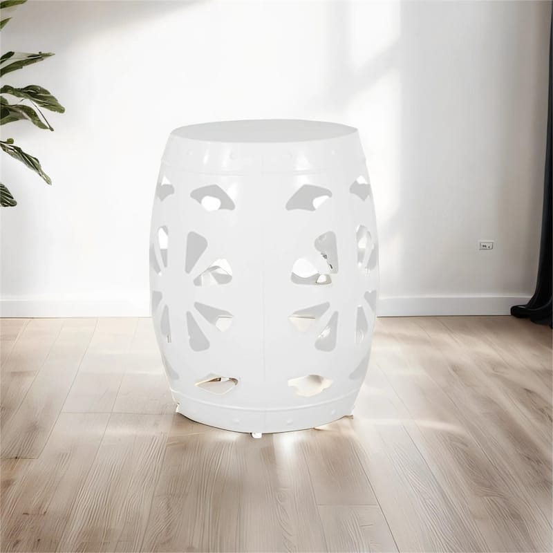 Drum Shape Metal End Table