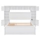 preview thumbnail 8 of 13, Queen Size Wooden Bed with Trundle, Cabinet, and Sockets, White